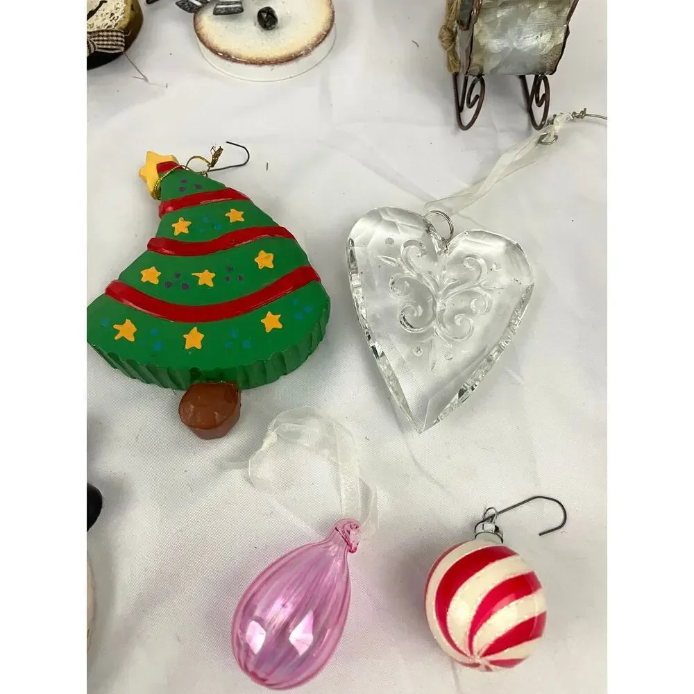 28x VTG Holiday Ornaments Christmas Horse‎ Wood Glass Metal Lot Collectibles